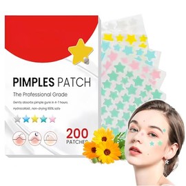 Parches para Acne：200 Piezas Almohadillas Hidrocoloides para Espinillas-Pimple Patch，Parches hidrocoloides absorbentes para tratar la erupción de acné