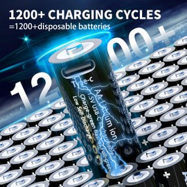 AIPEKE USB Rechargeable aa Batteries,1.5v Lithium Batteries aa Rechargeable 3300mWh– High Capacity for Long-Lasting Power,with 1 USB-C 4-in-1 Charging Cable,for Remotes,Toys,Over 1200+ Cycles