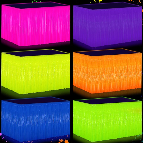 Glow in the Dark Party Supplies - 6Pack Neon Tinsel