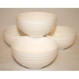 Mikasa Ciara White Bone China 4 1/2" Small Fruit Bowls Set of Four New