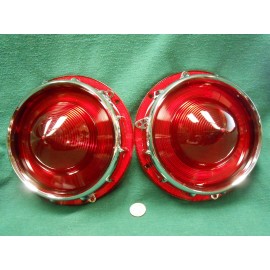 Ford NEW 1957 FORD FAIRLANE T-BIRD TAIL LIGHT LENSES WITH RETAINERS - 1958 RANCHERO