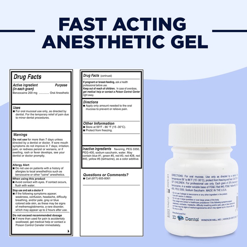 The Essentials Dynamic Dental Candi Caine, Topical Anesthetic Gel, 1
