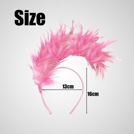 1 Piece Pink Feather Hair Accessories Feather Headband Hair Accessories for Women Fashion Retro Accessories Suitable for Prom Party and Party