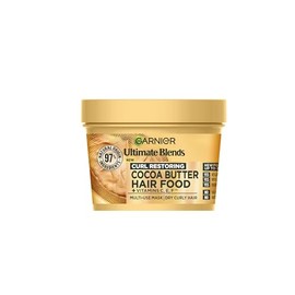 Garnier Ultimate Blends Cocoa Butter Hair Food Multi-Use Mask, Curl Restoring for Dry Curly Hair, Up to 72H Anti-Frizz, Boosted with Vitamins C, E, F,