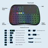 Mini Voice Bluetooth Keyboard, Rechargeable Wireless Keyboard with Touchpad, Backlit