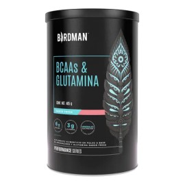 Birdman BCAA + L Glutamina en Polvo | con Electrolitos & Vitamina B12 | Fresa | 30 Porciones