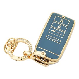 Key Fob Cover Soft TPU Car Key Shell Case Protector Fit for ILX MDX RLX TLX NSX RDX with Keychain (Blue)