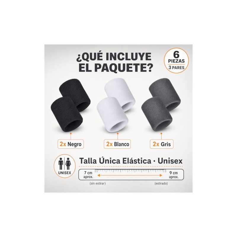 Muñequeras de Sudor – 6 Piezas Deportivas Elásticas de Algodón