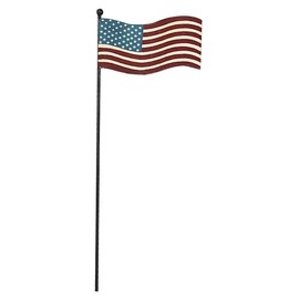 Morning View Rustic Metal American Flag Stake Patriotic American Glory Stake for Yard Garden Lawn Planter Pot Indoor Outdoor Decor 4th of July Decoration 12.75”H