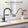 FORIOUS Black Kitchen Faucet with Pull Down Sprayer, High Arc