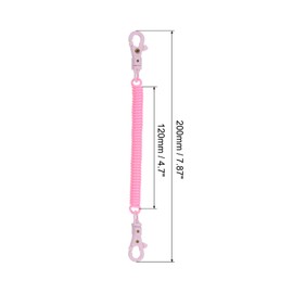[PATIKIL] Retractable Bull Coil Spring Key Chain Set of 5 Anti-lost Key Chain Holder Lanyard Cord Pink for Keys and Wallet with Plastic Lobster Clasps