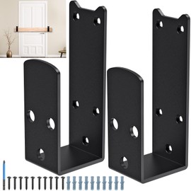 Insaga 2x4 Door Barricade Brackets, Heavy Duty Security Bar Brackets for Reinforced Door Protection, 4mm Thick U Bracket, Fits 2x4 Lumber for Apartments, Deck, Fence, Barn, Garage and More, 2Pcs