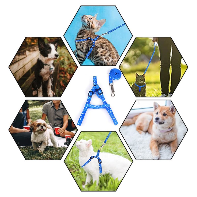 Cat Harness Adjustable Cat Leash Escape Proof Dog Harness with