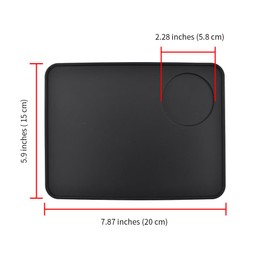 Acoeitl Non-Slip Silicone Espresso Coffee Tamper Mat 5.9x7.87inch Coffee Powder Pad Coffee Press Counter Mat Espresso Machine Tamp Mat Tamping Mat for Barista Tools and Accessories (Black）