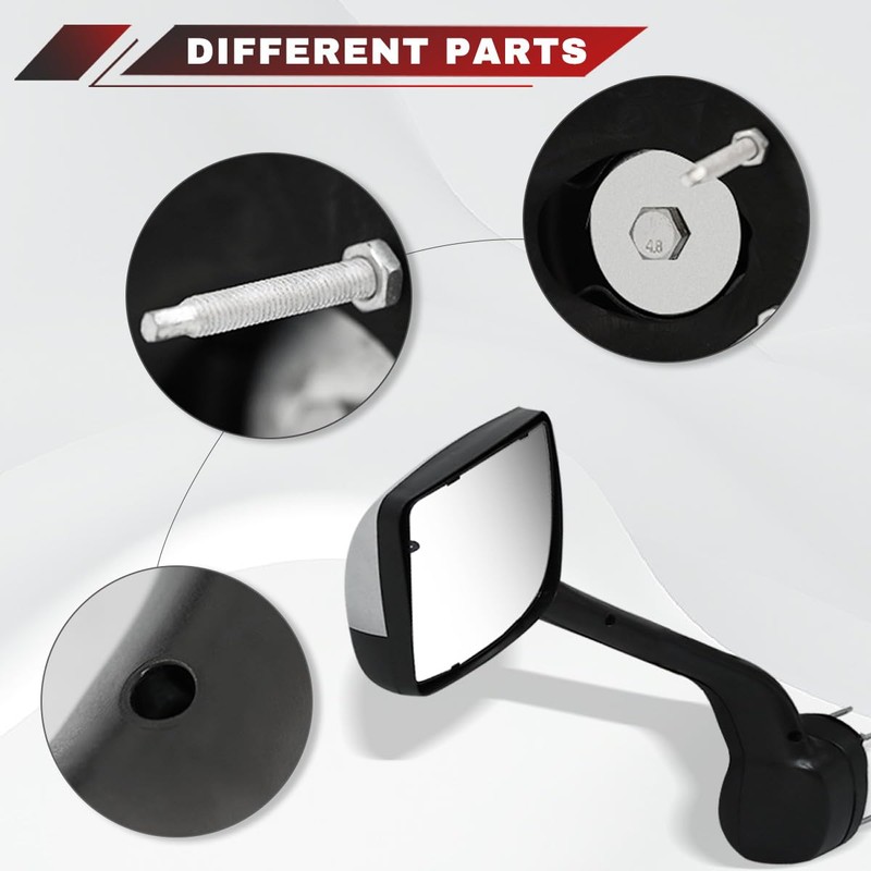 Chrome Hood Mirror for Kenworth T680 2022 2023 2024 Replacement