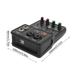 2 Channels Audio Mixer Sound Mixing Console Audio Mixer 2 Channels Audio Mixer USB 48V Phantom Power Compact Sound Mixing Console for Music Recording Home Karaoke Internet Karaoke