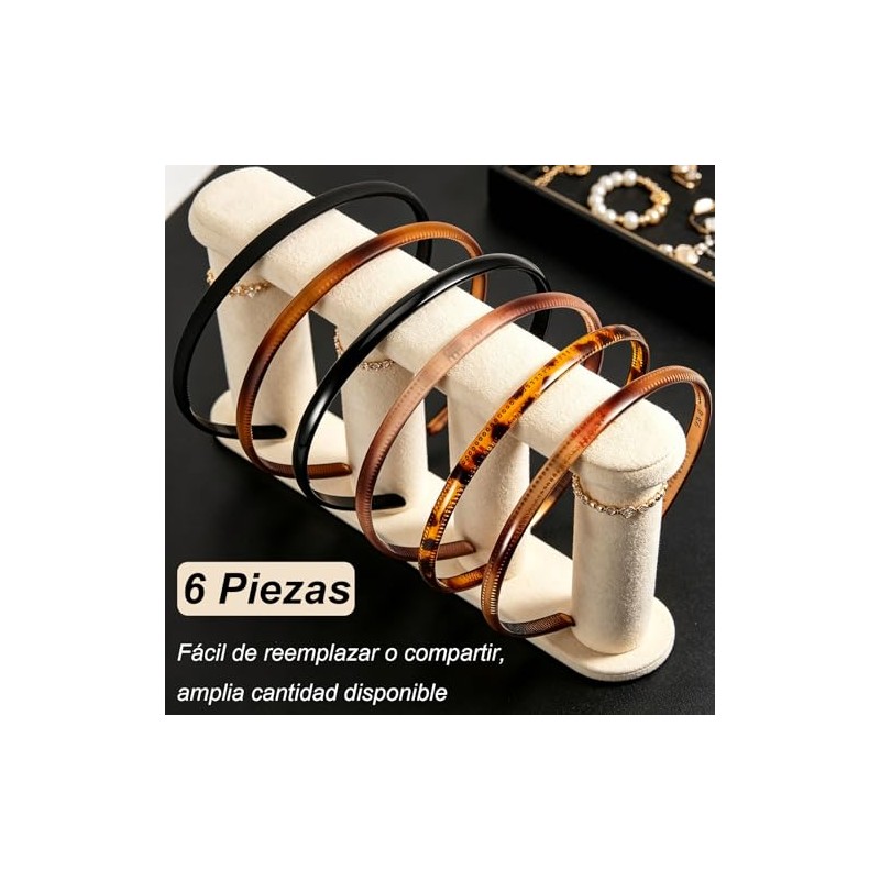6 Pcs Diadema de Plástico Fina, Elástica y Sin Presión