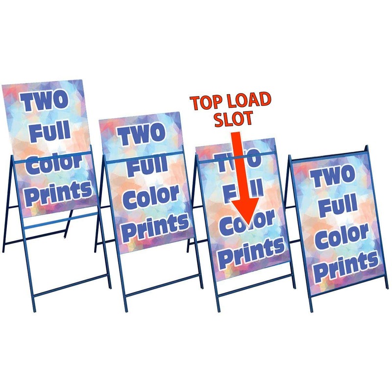 Metal Sidewalk A-Frame Sandwich Board with Two Custom Sign