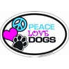 Imagine This Company Peace Love Oval Shaped Pet Magnet; Removable