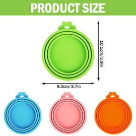 RUNEAY 4 Stück Dosendeckel 800g, Dosendeckel Katzenfutter 65mm/75mm/85mm Silikon Dosendeckel Hundefutter Dosendeckel 400g Katzendosendeckel Silikon Deckel für Dosen(Grün/Orange/Blau/Rosa)