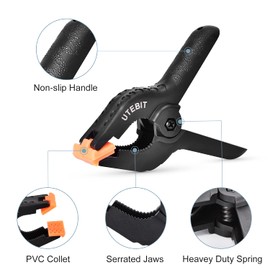 Nylon Spring Clamps, UTEBIT 4.5inch Pack of 8 Plastic Heavy Duty Spring Clips Clamps Quick Grip with Moveable Jaws for Photo Studio Backdrop Background Stand Woodwork Artwork