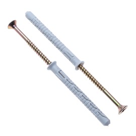 8X100 Heavy Duty Phillips Screws & Plugs by Keple 50 Pack Wall Mounting Screws Plugs, Wall Plugs with Zinc Plated Concrete Screws Wall Anchor Screw & Wall Plug Set Brick Wall Mounting Wall Anchor