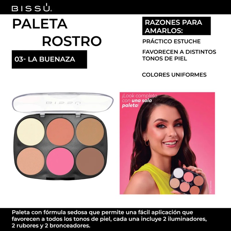 Paletas Para Rostro Bissu Rubores Iluminadores Bronceadores 03 La Buenaza