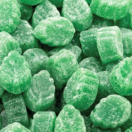 Spearmint Leaves Candy Green Gummy Candy 2.5 Lbs in Resealable Bag