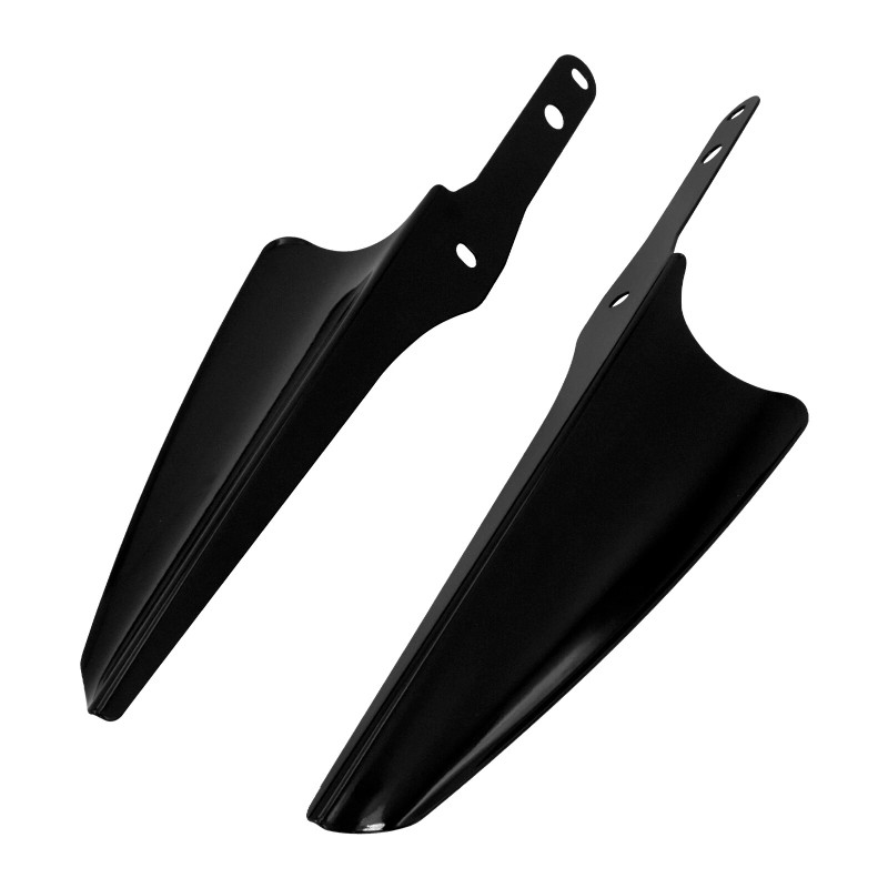 HCMOTORKU Black Front Fork Mount Wind Deflectors Fits For Harley