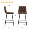 Set of 2 Bar Stools Tech Cloth Counter Height Barstool