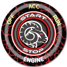 TOOLEPIC Car Push Start Button Cover for Dodge RAM Truck 1500 2500 3500 4500 5500 2015-2025- Engine Start Stop Ignition Switch Kit Accessory Custom Fit Ruby Red