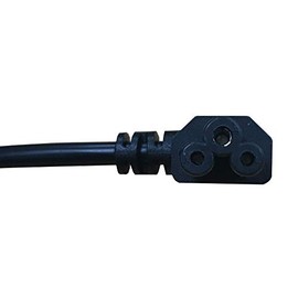 electrosmart 2m Black C5 Clover Cloverleaf 90 Degree Angled Mains Cable Lead to UK Plug