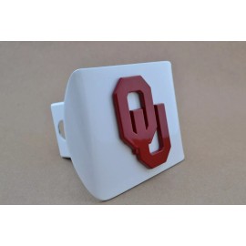 Oklahoma OU Sooners Crimson White Metal Hitch Cover