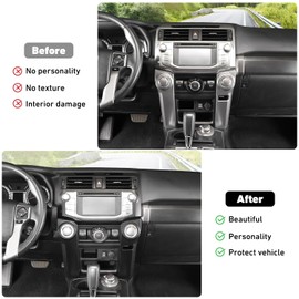 Linskip DashBoard Climate Control Covers Compatible with Toyota 4Runner 2010-2019, Dash Air Vent & Information Screen Trim for 4Runner Interior Accessories 2Pcs(matte black)