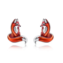 Fox Earrings Sterling Silver Cute Fox Stud Earrings Jewellery Gifts for Women Teen Girls