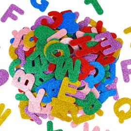 Tucnoeu 156pcs Self-Adhesive Alphabet Letters Foam Stickers,Glitter Letter Stickers for Crafts Supplies Classroom Birthday Party Decorations