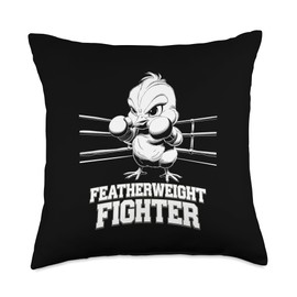 Martial Arts Baby Chicks Cute Little Boxer Boxing Fighter Throw Pillow