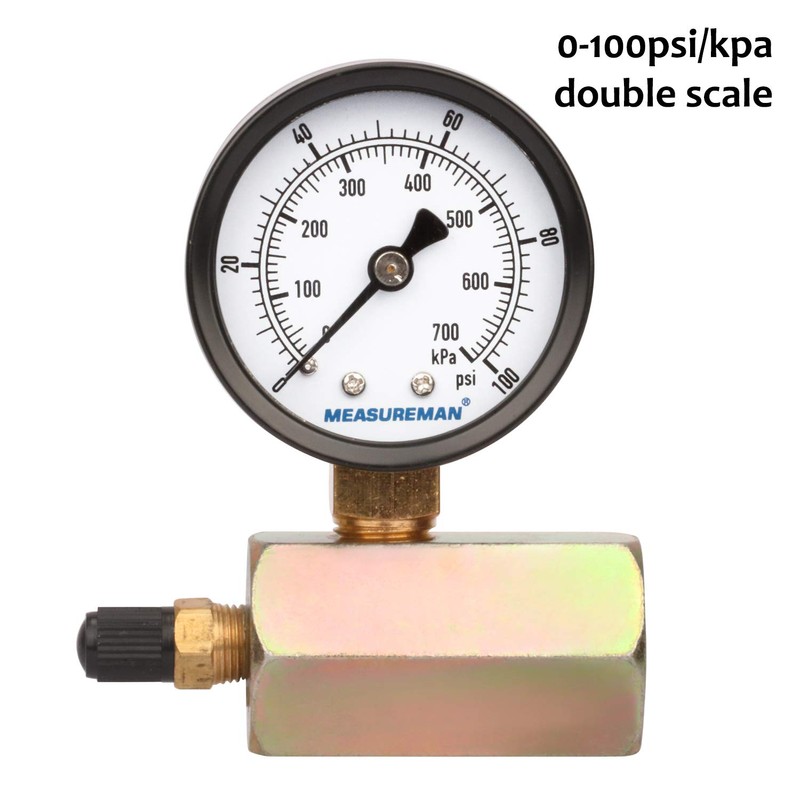 MEASUREMAN 2" Steel Gas Pressure Test Gauge Assembly, 3/4" FNPT