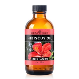 Hibiscus Oil by Essential Delights - Premium Cold Pressed Carrier Oil (4 oz.) | for Skin, Face, Body, Hair Revitalization |