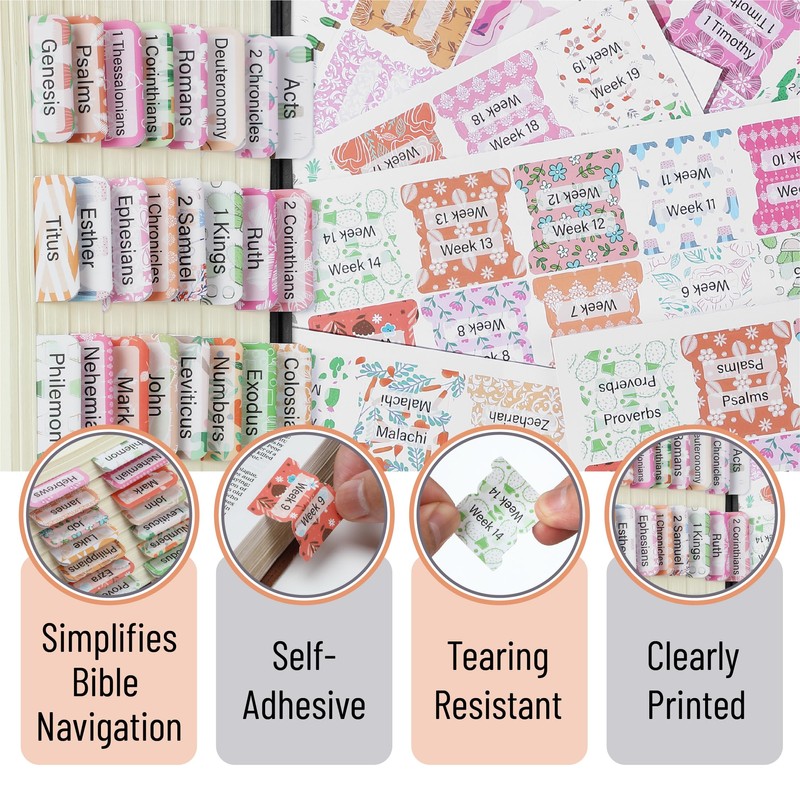 Mr. Pen- Bible Tabs, 120 pcs, Garden Glory, Laminated Bible