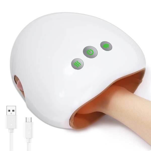 LOFICOPER Handmassagegerät Elektrisch mit Wärme und Kompression, Tragbar Wiederaufladbare Kabelloses