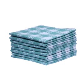 Gratico Dish Cloth Set of 8 Aqua White Waffle Buffalo Checks 12X12 Inches Premium Soft Cotton Highly Absorbent Kitchen Towels Quick Drying Dish Towels with Hanging Loop Kitchen Tea Towels