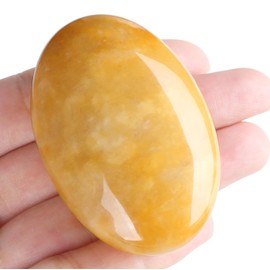 AWARDSEN 2.4" Large Topaz Crystal Stone Polished Palm Stone Healing Crystals 0.7" Thick Natural Reiki Gemstone Worry Stone Energy Balancing Anxiety Stress Relief Meditation