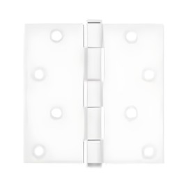 Liberty HN0009C-W  4" Square Corner Door Hinge White Finish