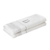 SKL Home Casual Monogram Hand Towel Set, D, 16x26, White