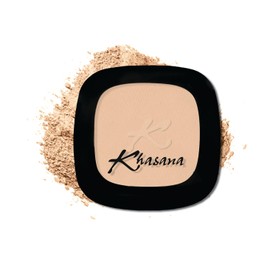 Khasana Pressed Powder, Dual Wet & Dry Foundation, Vitamin E & C Infused, Apply Wet for Maximum Coverage or Dry for Finishing, Matte Poreless, Setting Makeup, Flawless Finish, Shine-Oil Free #1 Light