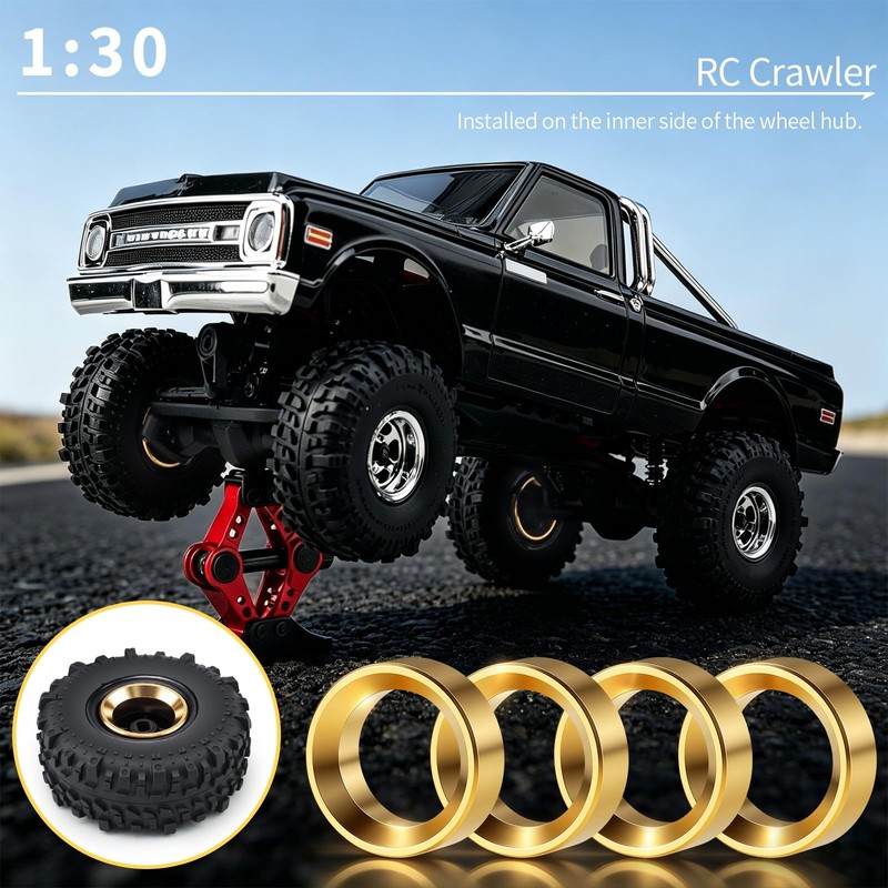 RCLIONS Brass Wheel Weight Block Inner Clamp Rings 13g/4pcs for