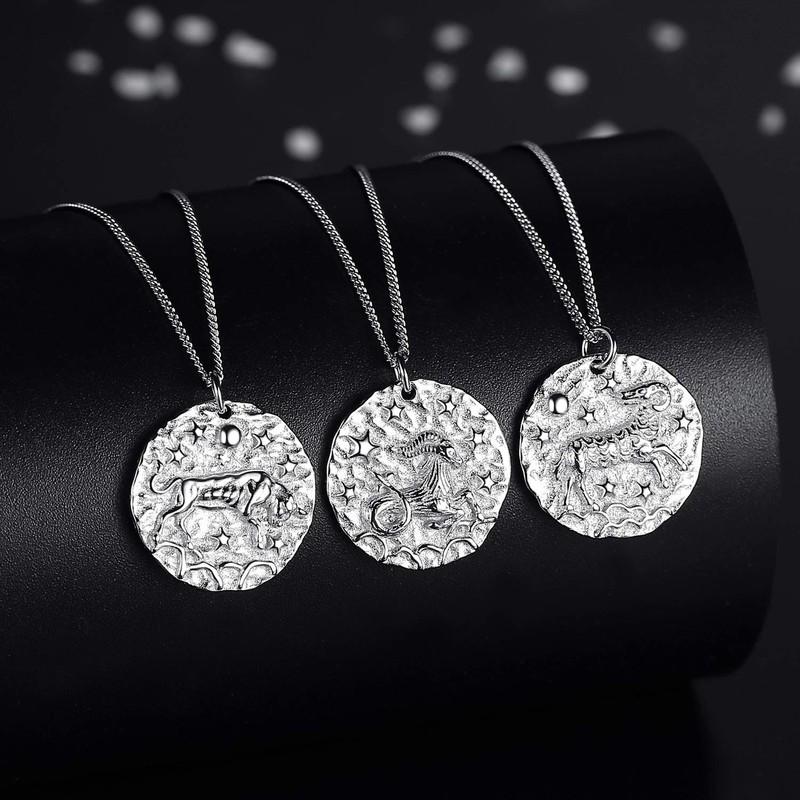 VIKI LYNN 925 Sterling Silver Zodiac Zodiac Sign Necklace, Sterling