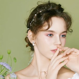 Women's 925 Silver Earrings Freshwater Pearl Stud Earrings with AAA+ Cubic Zirconia, Elegant Fashion Jewellery for Women, Sterling Silver