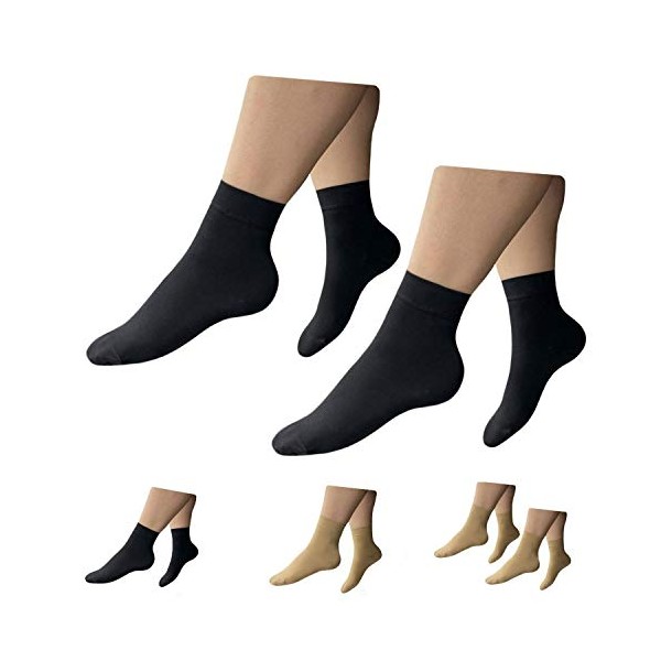 HealthyNees Closed Toe 15-20 mmHg Compression Foot Circulation Wide Ankle Sleeve (2 Pairs Black, 4X-Large)